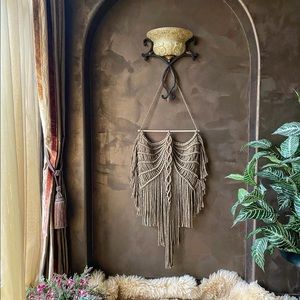 Handmade Macrame Crochet Wall Hanging Backdrop Art